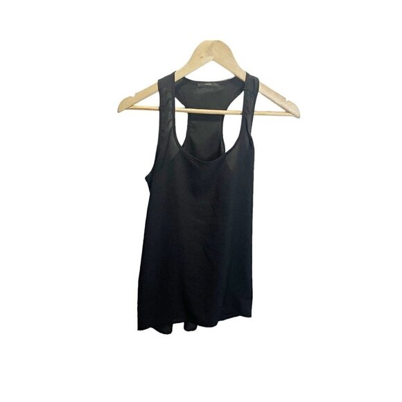 Soprano Black Semisheer Sleeveless Tank Top Size S Career Business Casual - Picture 1 of 4